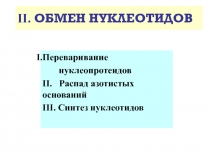 ОБМЕН  НУКЛЕОТИДОВ