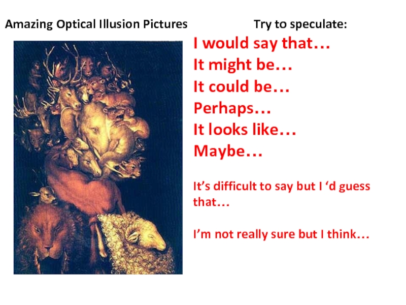 Amazing Optical Illusion Pictures
Try to speculate:
I would say that…
It might