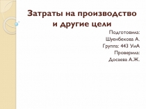 Затраты на производство и другие цели