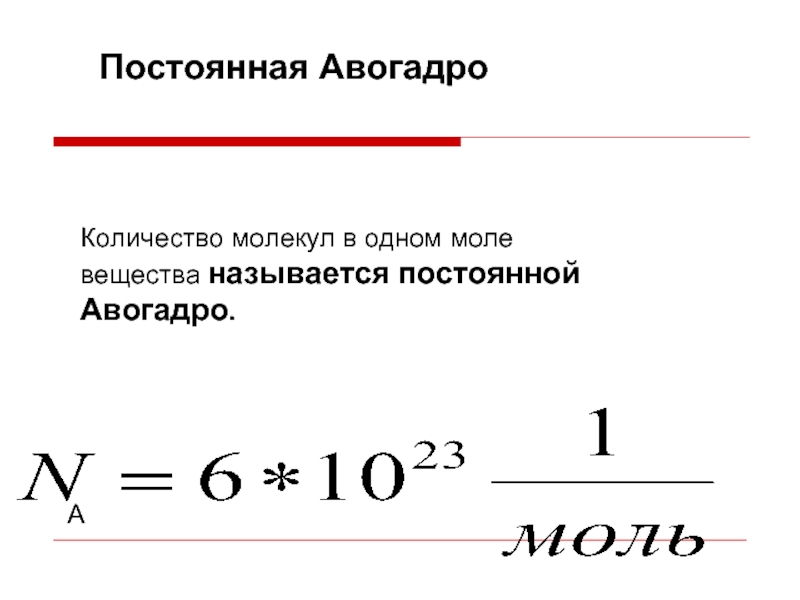 1 постоянная авогадро