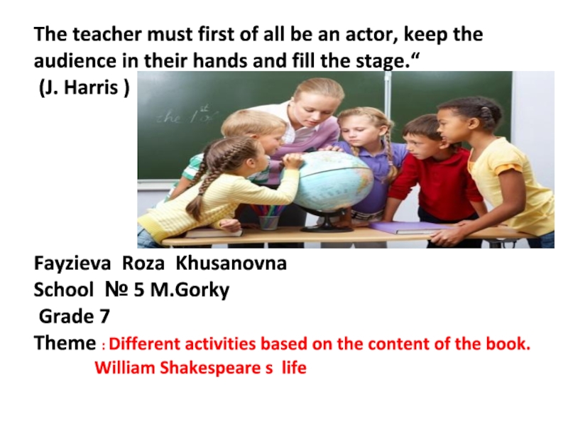 Different activities on the context of the book