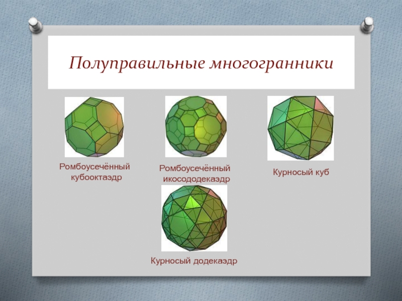 Правильные и полуправильные многогранники презентация