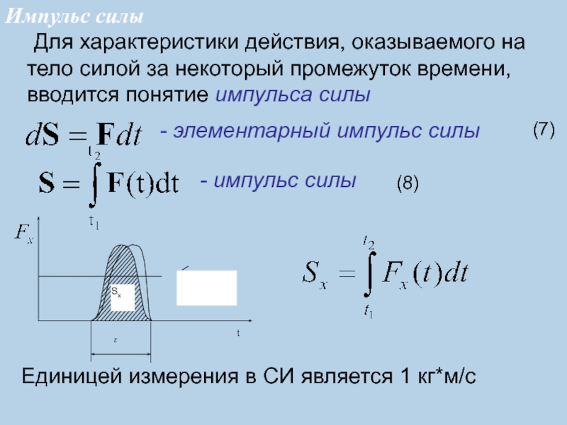 Работа силы за промежуток времени. Импульс переменной силы за конечный промежуток времени. Элементарный Импульс силы. Импульс силы единица измерения. Понятие импульса силы.