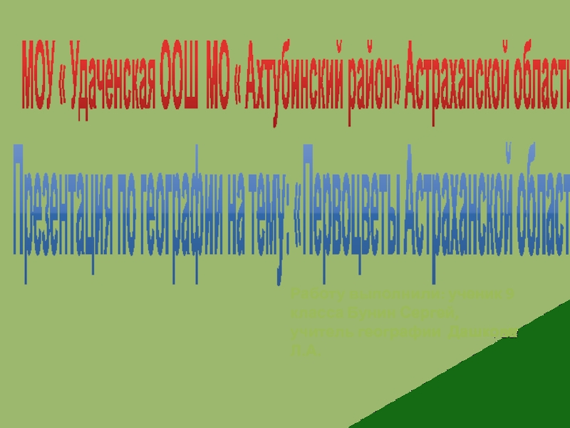 Презентация Презентация Первоцветы Астраханской области 9 класс