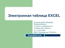 Электронная таблица EXCEL