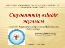 Студенттің өзіндік жұмысы
М.ОСПАНОВ АТЫНДАҒЫ БАТЫС ҚАЗАҚСТАН МЕМЛЕКЕТТІК