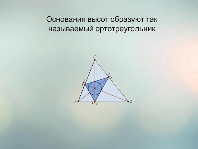 Ортотреугольник. Основание и высота треугольника. Основание высоты. Треугольник образованный высотами.
