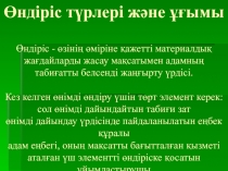 Өндіріс түрлері және ұғымы Өндіріс - өзінің өміріне қажетті материалдық