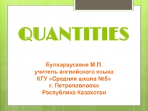 Quantities