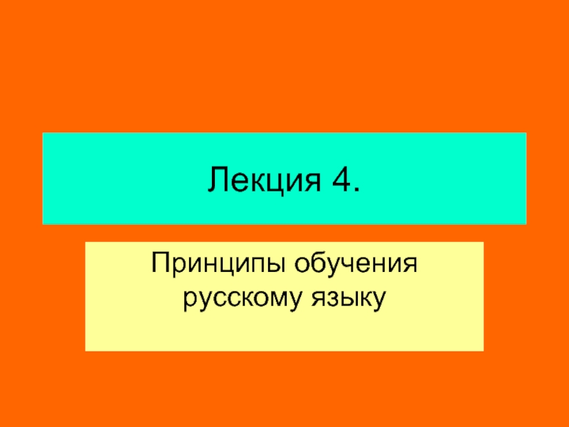 Презентация Лекция «Принципы обучения русскому языку»