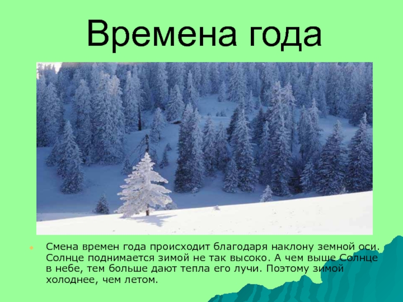 Времена года проект по информатике