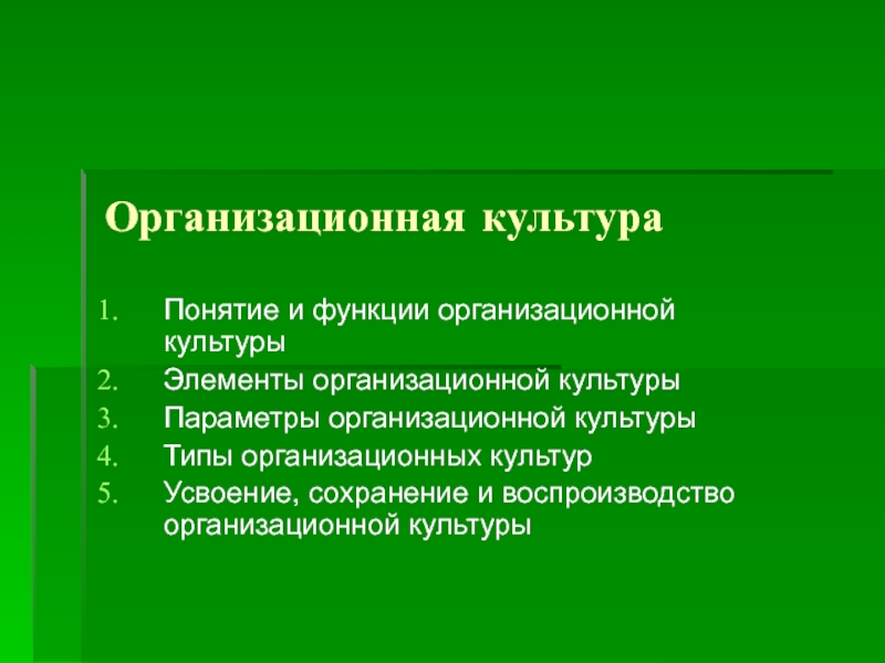 Презентация Организационная культура