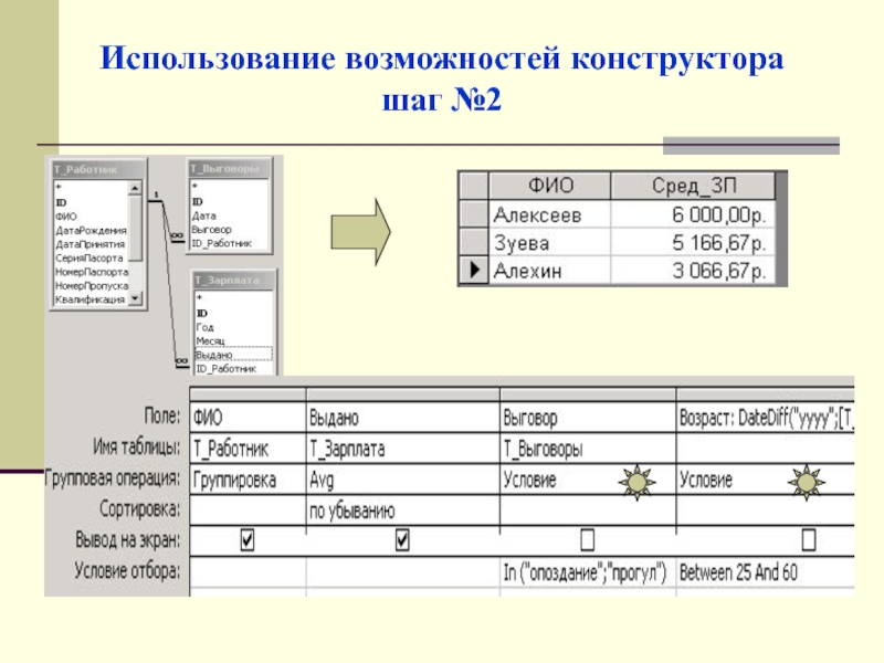 Возможности запросов. Создание и использование запросов.