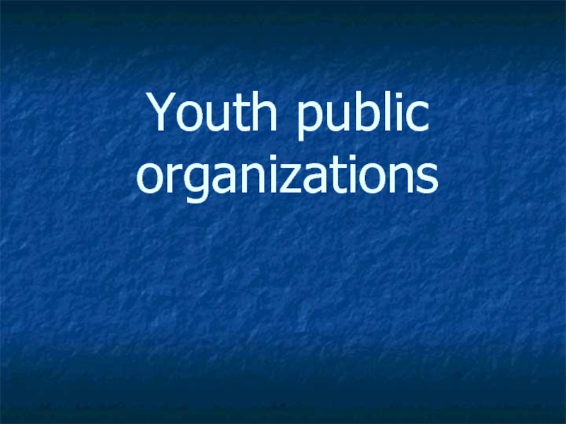 Youth public organizations
