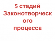 5 стадий
Законотворческого
процесса