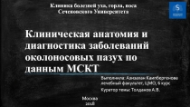 Клиническая анатомия и диагностика заболеваний околоносовых пазух по данным МСКТ