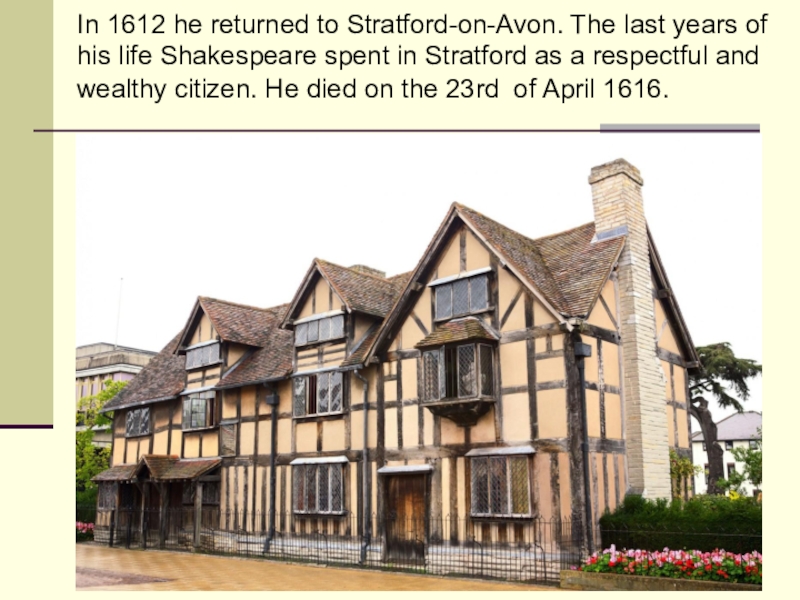 William shakespeare in stratford upon avon