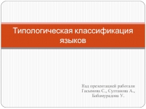 Типологическая классификация языков