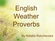 English Weather Proverbs