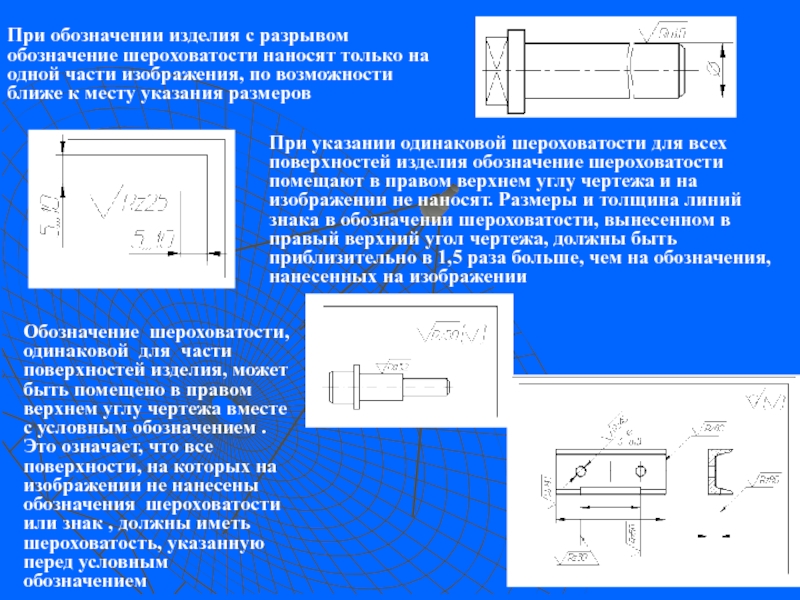 Обозначение разрыва на чертеже