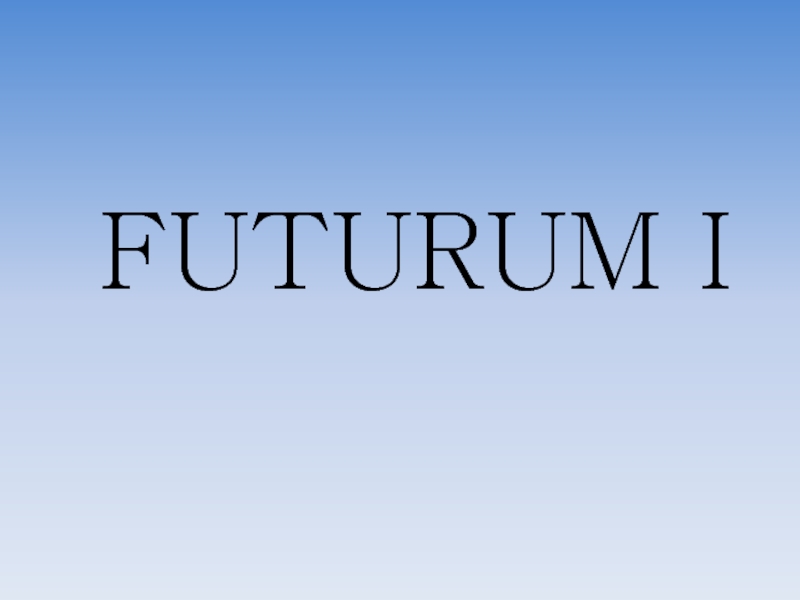 Презентация Будущее время в немецком языке - Futurum I