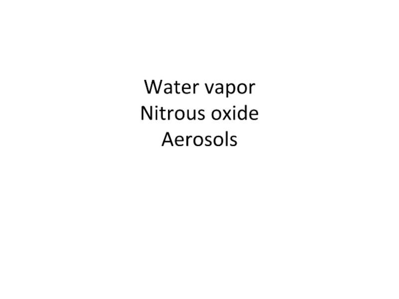 Water vapor Nitrous oxide Aerosols