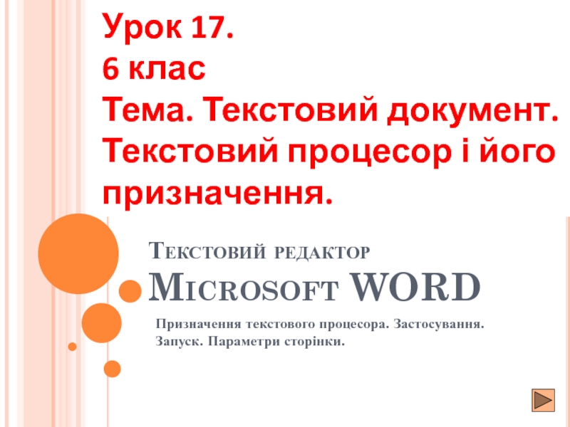Презентация Текстов и й редактор Microsoft WORD