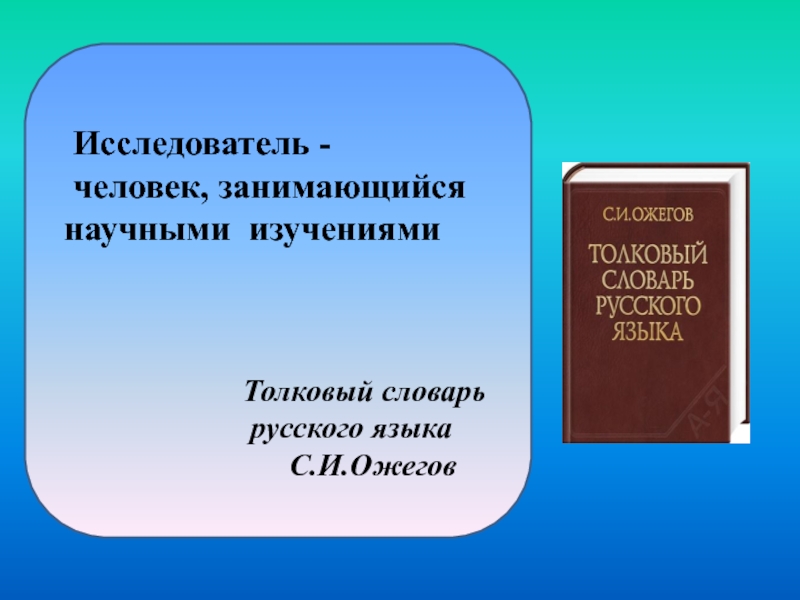 Словарь исследователя в проекте это