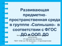 Развивающая предметно-пространственная среда в ДОУ