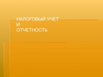 Налоговый учет и отчетность 