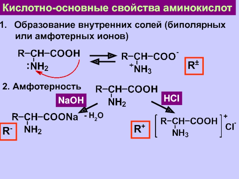 Амфотерность примеры реакций. Аминокислоты химические свойства образование внутренних солей. Образование внутренней соли аминокислот. Амфотерные аминокислотыаспаргин. Кислотно-основные свойства аминокислот.