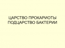 ЦАРСТВО ПРОКАРИОТЫ ПОДЦАРСТВО БАКТЕРИИ 