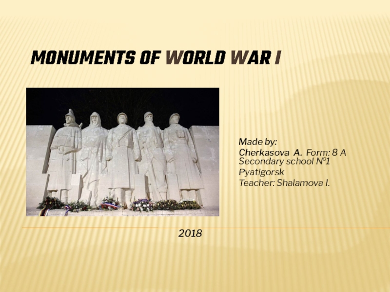Monuments of W orld W ar I