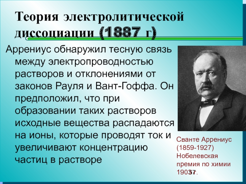 Презентация теория электролитической диссоциации 8 класс