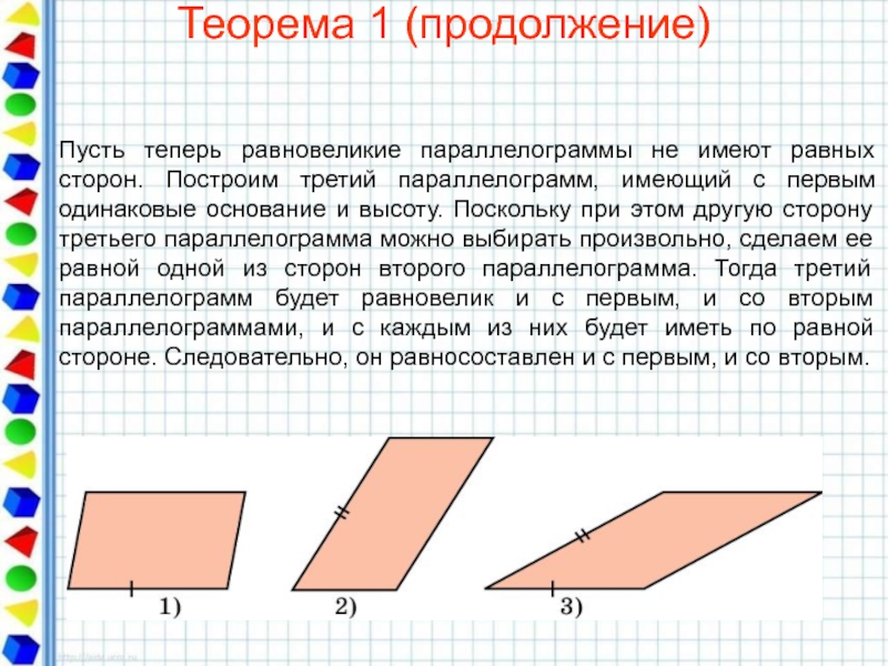 Какие из параллелограммов изображенных на рисунке 36 равновелики