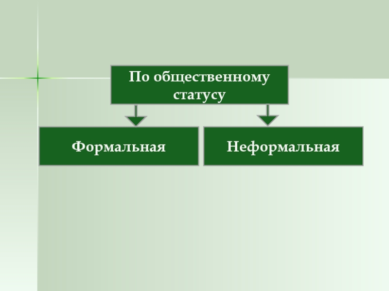 Формальный статус. Группы по общественному статусу. Формальный статус производителя.