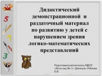 Авторский дидактический демонстрационный и раздаточный материал по развитию у детей с нарушением зрения логико-математических представлений