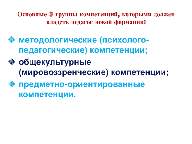 Группа полномочий. Методологические (психолого-педагогические) компетенции;. Какими компетенциями должен владеть педагог. Педагог новой формации. Предметно ориентированные компетенции.