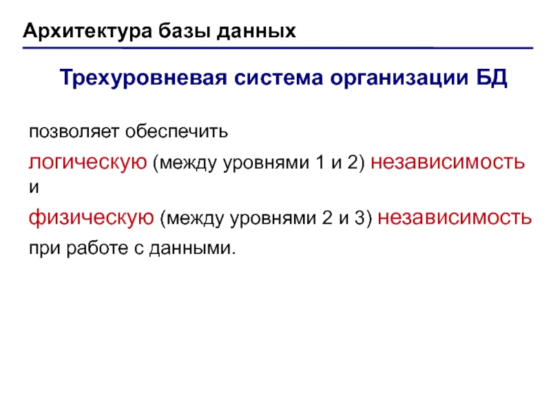 Совокупность принципов организации базы данных