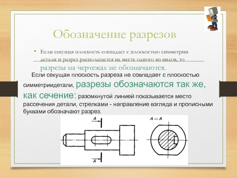 На чертеже для обозначения положения секущей плоскости применяется