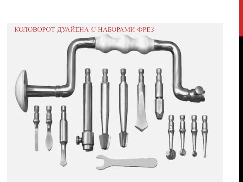 Набор для трепанации. Коловорот кв-2 с набором фрез и сверл. Коловорот с набором фрез и сверл. Коловорот хирургический инструмент. ВР-К-134 коловорот.