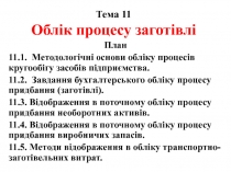 Тема 11 Облік процесу заготівлі