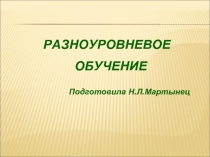 Разноуровневое обучение