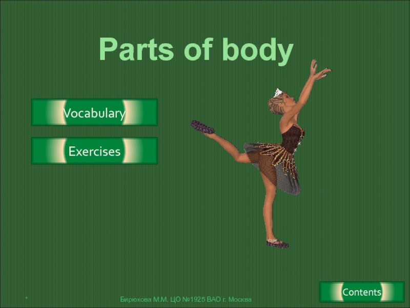 Parts of body 3 класс
