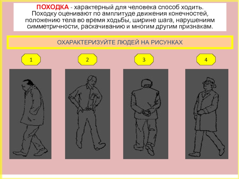 Человека в соответствии с международными. Танцующая походка характерна для. Характерные походки. Характеристика походки. Виды походок человека.