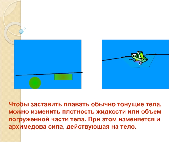 Изобразите стрелками силы действующие на тело когда оно тонет рисунок 67