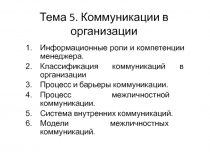 Коммуникации в организации