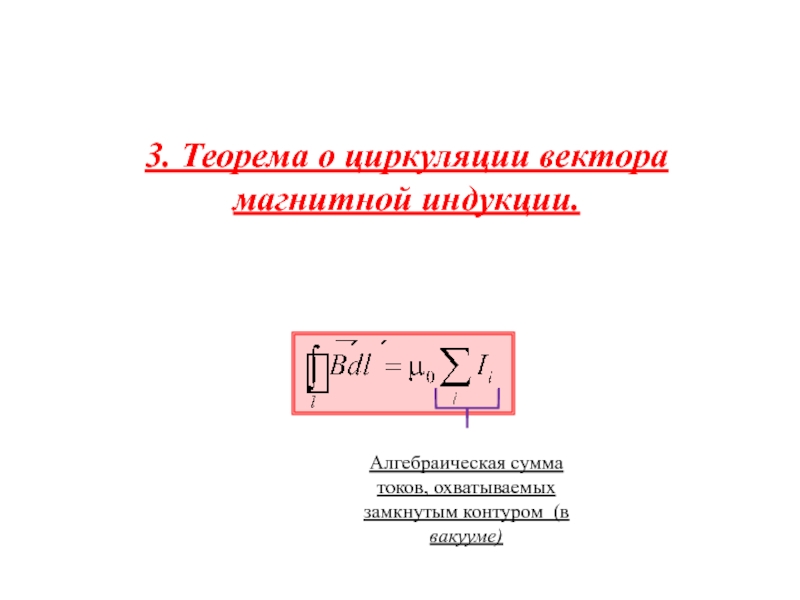 Теорема о циркуляции вектора магнитной индукции 