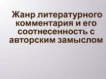 Литературный комментарий