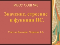 Значение, строение и функции НС 8 класс